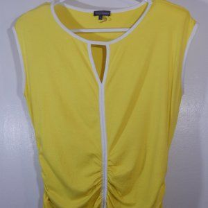 Vince Camuto Ruched Keyhole Sleeveless Top